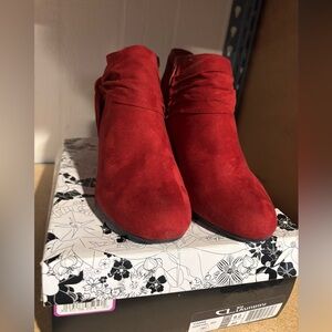 Brand new red boots - wedge.